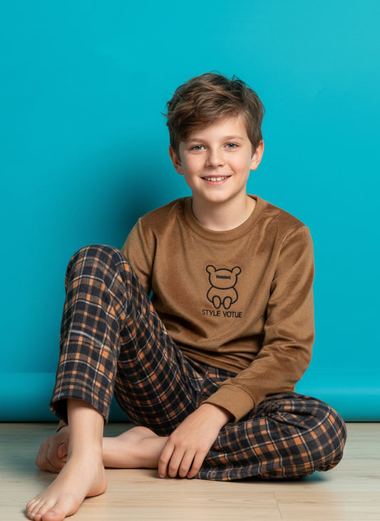 بيجامة قطيفة اطفالي