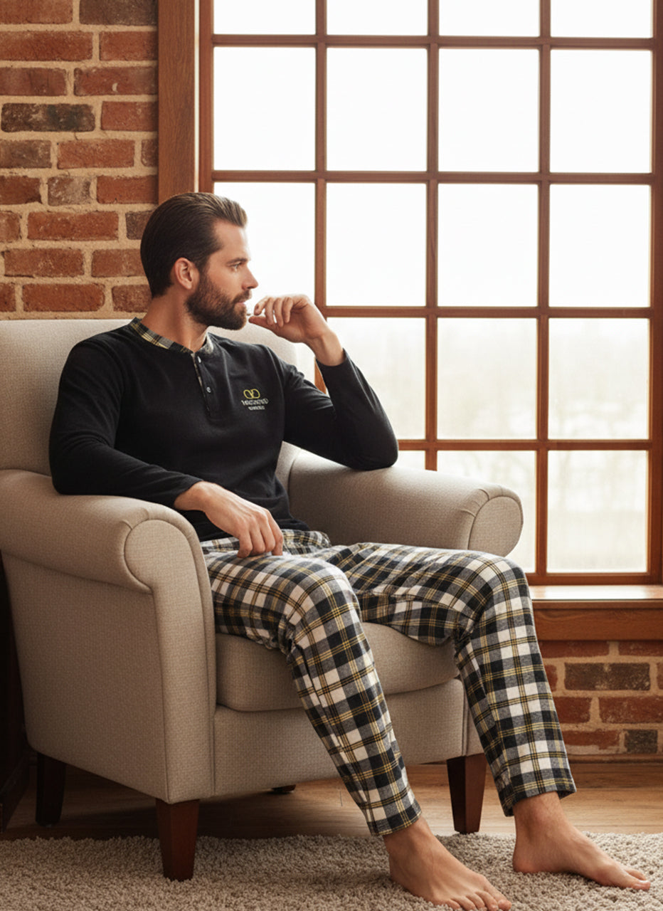 بيجامة رجالي مبطنة