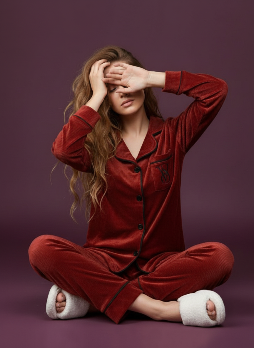 بيجامة زراير قطيفة مضلعة – أكثر من 10 ألوان