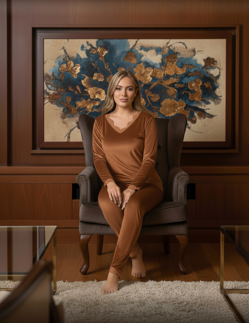 بيجامة دفاية حريمي قطيفة